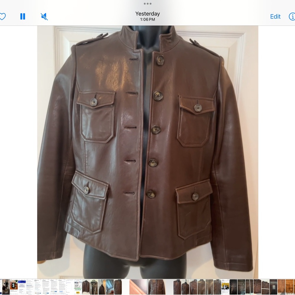 Vintage Banana Republic Women’s Leather Jacket Size L  (Runs Small) Dark Brown